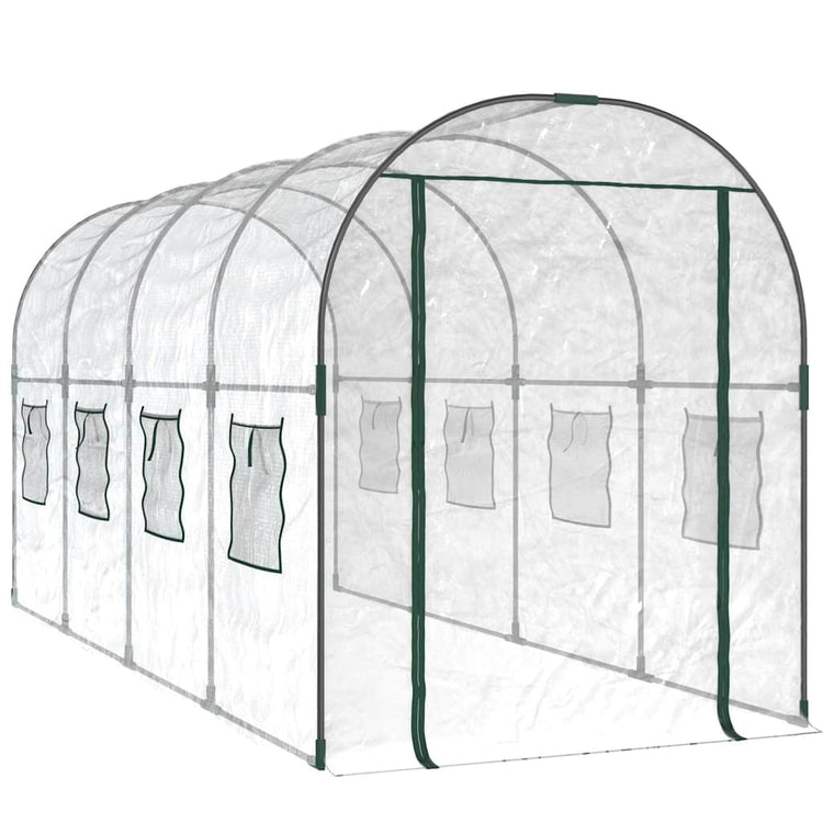 Vidaxl Tuinkas 160x400x190 cm PVC und pulverbezogener Stahltransparent