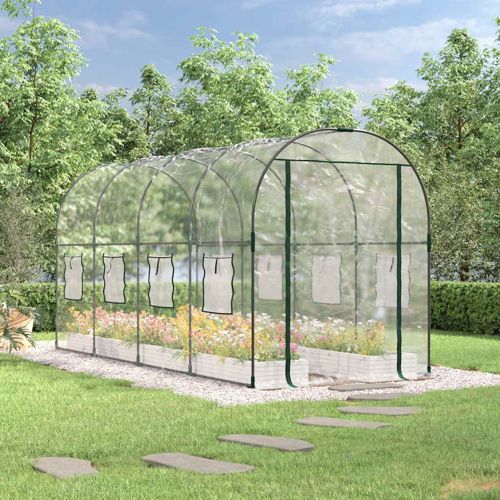Vidaxl Tuinkas 160x400x190 cm PVC und pulverbezogener Stahltransparent