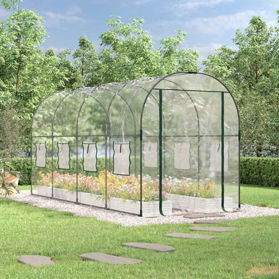 Vidaxl Tuinkas 160x400x190 cm PVC und pulverbezogener Stahltransparent