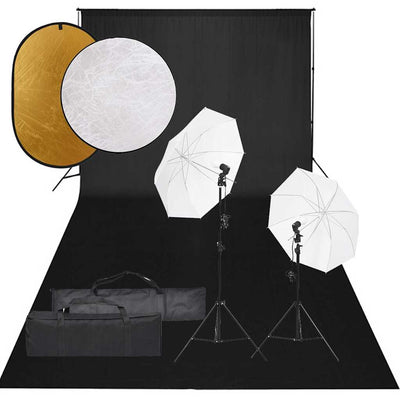 Vidaxl Photo Studio -Set mit Beleuchtungssatz, Hintergrund und Reflektor
