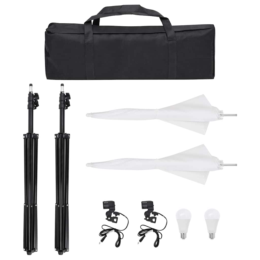 Vidaxl Photo Studio -Set mit Beleuchtungssatz, Hintergrund und Reflektor