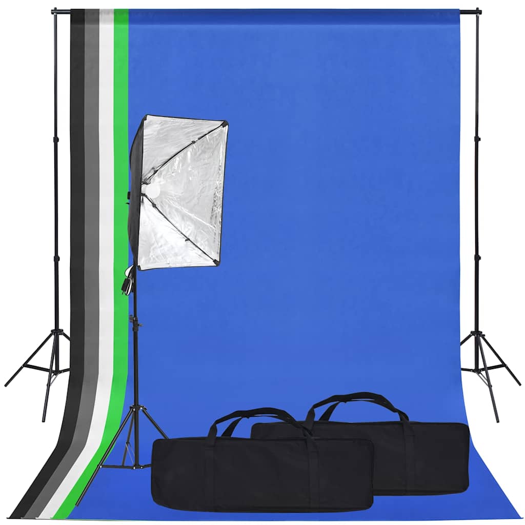 Vidaxl Photo Studio Set mit Softbox -Lampe und Hintergrund