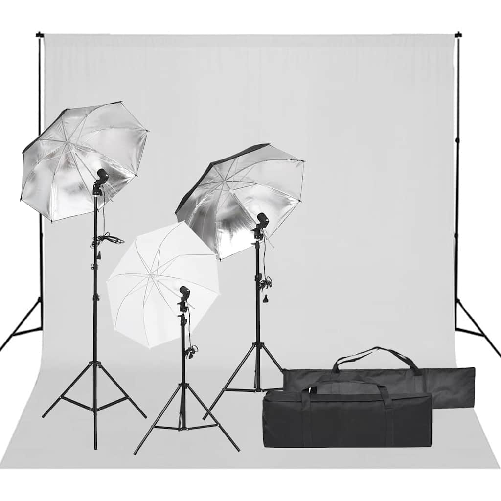 Vidaxl Photo Studio Set mit Beleuchtungsset und Hintergrund