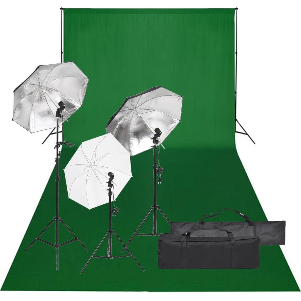 Vidaxl Photo Studio Set mit Beleuchtungsset und Hintergrund