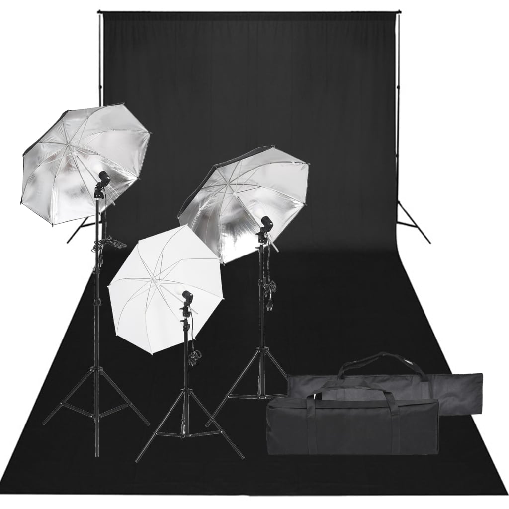 Vidaxl Photo Studio Set mit Beleuchtungsset und Hintergrund