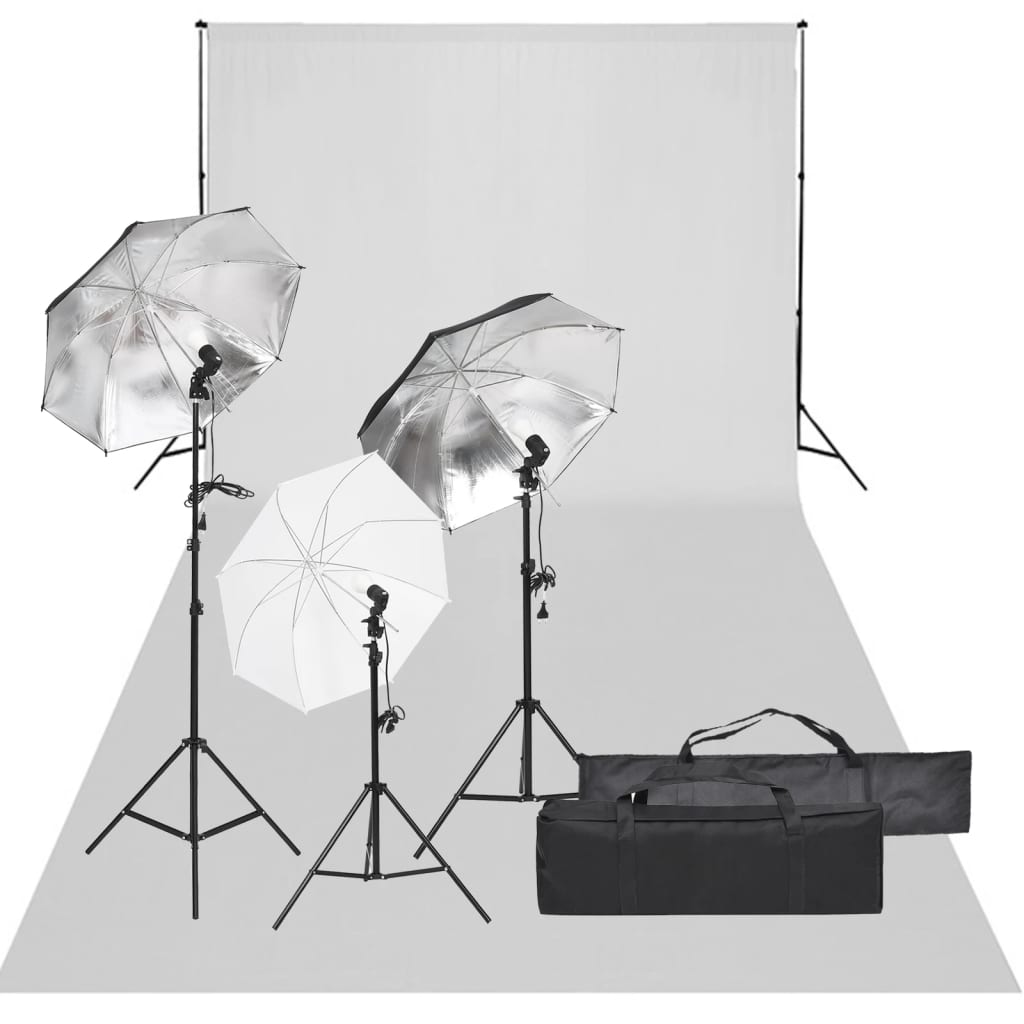 Vidaxl Photo Studio Set mit Beleuchtungsset und Hintergrund