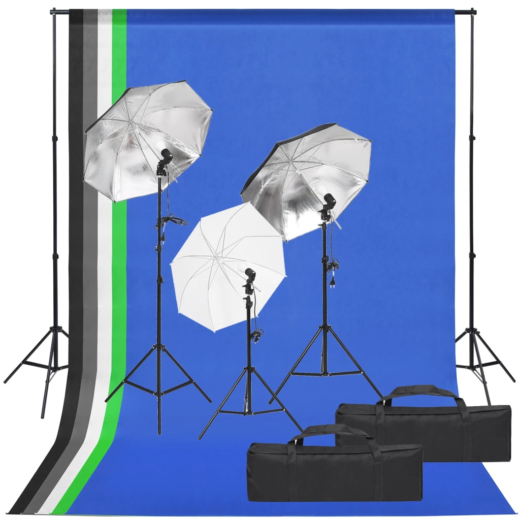 Vidaxl Photo Studio Set mit Beleuchtungsset und Hintergrund