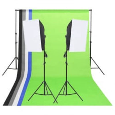 Vidaxl Photo Studio -Set mit Beleuchtungssatz, Hintergrund und Reflektor