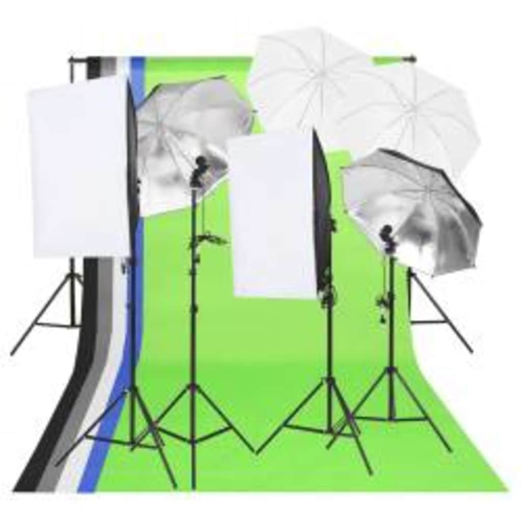 Vidaxl Photo Studio -Set mit Beleuchtungssatz, Hintergrund und Reflektor