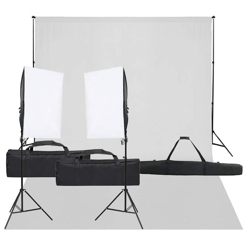 Vidaxl Photo Studio Set mit Beleuchtungsset und Hintergrund