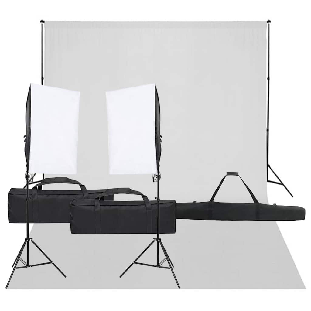 Vidaxl Photo Studio Set mit Beleuchtungsset und Hintergrund