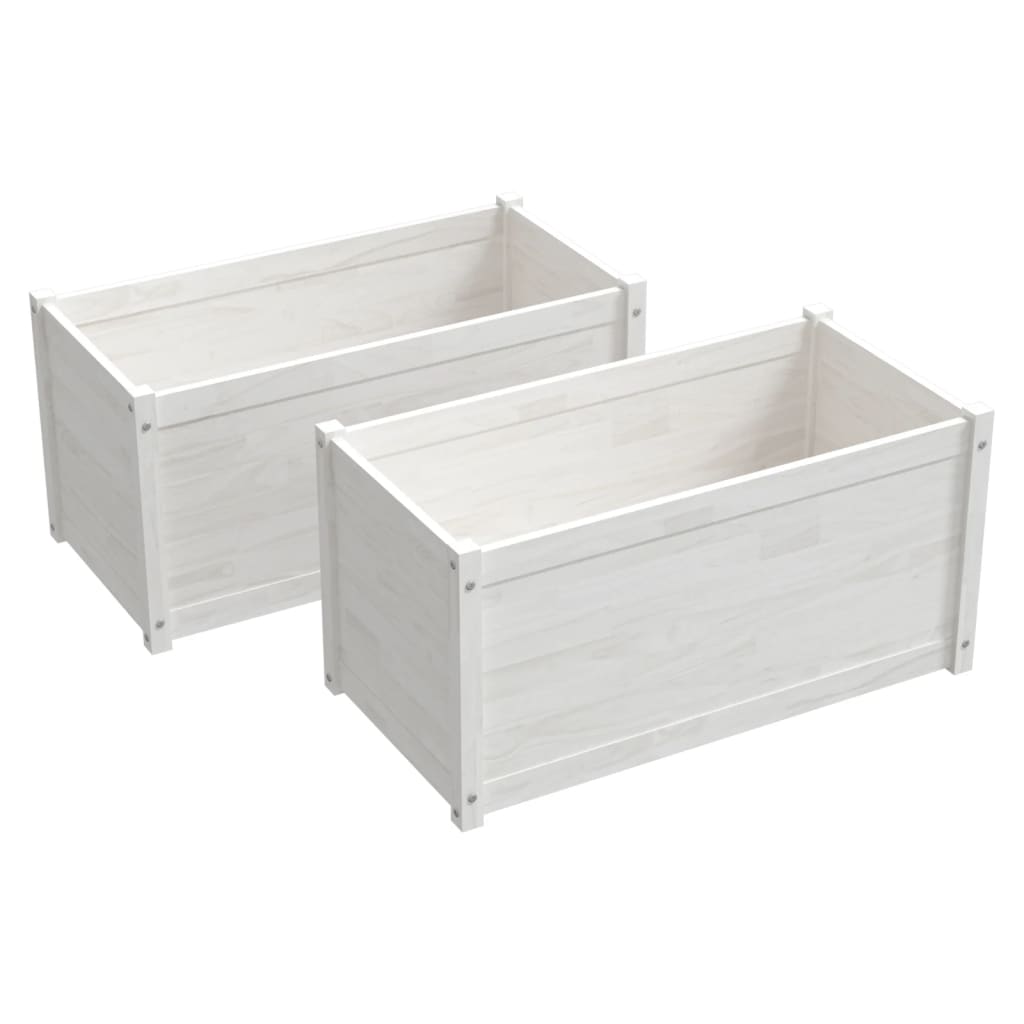 Vidaxl -Pflanzer 2 ST 100x50x50 cm Festkiefer weiß