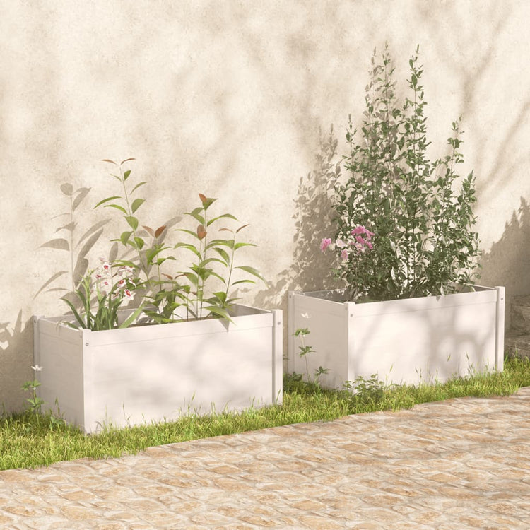 Vidaxl -Pflanzer 2 ST 100x50x50 cm Festkiefer weiß