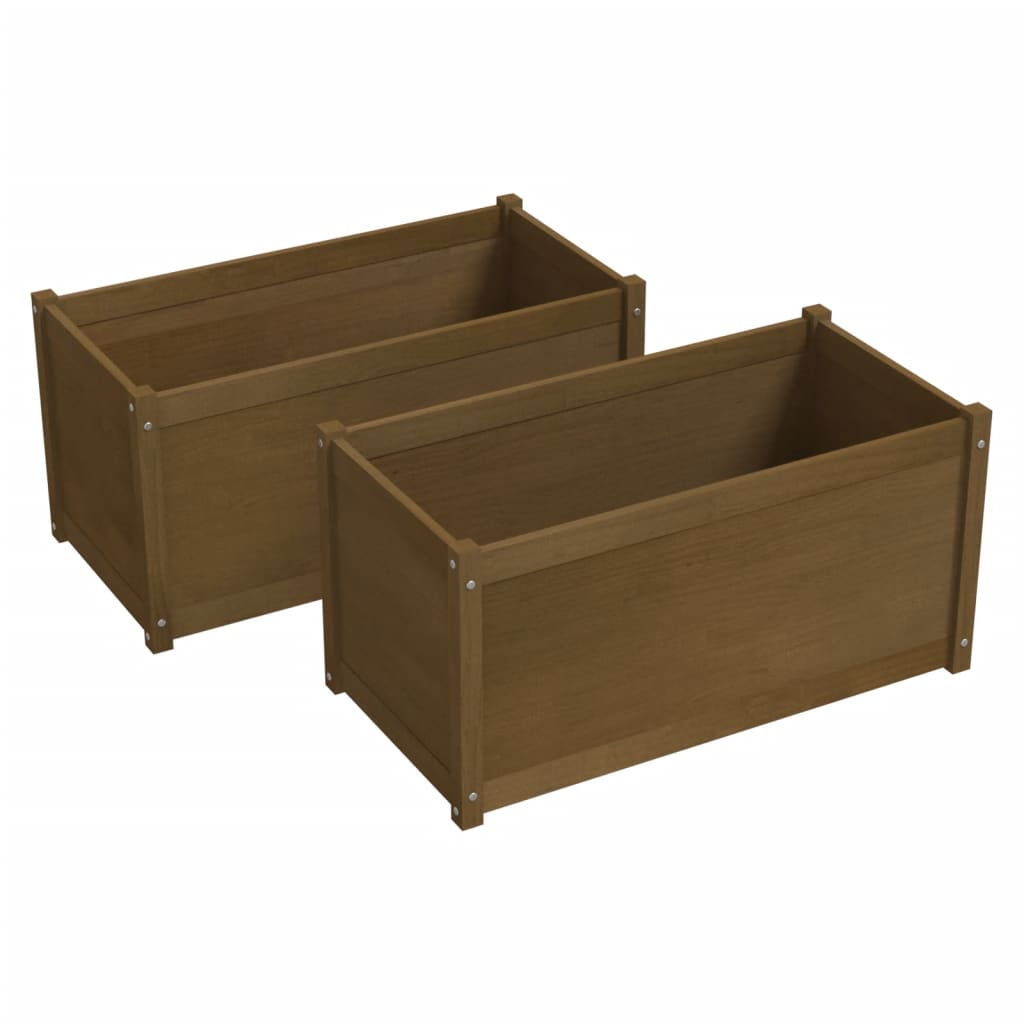 Vidaxl -Pflanzer 2 ST 100x50x50 cm Festkiefer Honigbraun
