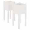 VIDAXL -Pflanzer 2 PCs 31x31x70 cm Festkiefer weiß