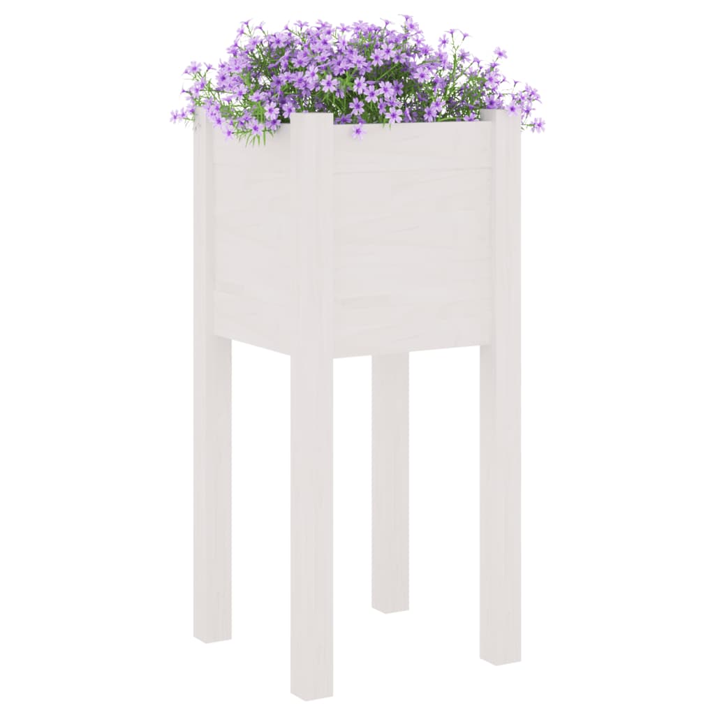 VIDAXL -Pflanzer 2 PCs 31x31x70 cm Festkiefer weiß