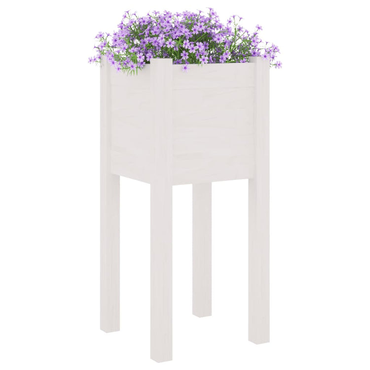 VIDAXL -Pflanzer 2 PCs 31x31x70 cm Festkiefer weiß