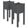VIDAXL -Pflanzer 2 PCs 31x31x70 cm Festkiefergrau grau
