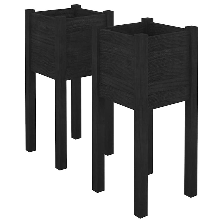 VIDAXL -Pflanzer 2 PCs 31x31x70 cm Festkiefer schwarz