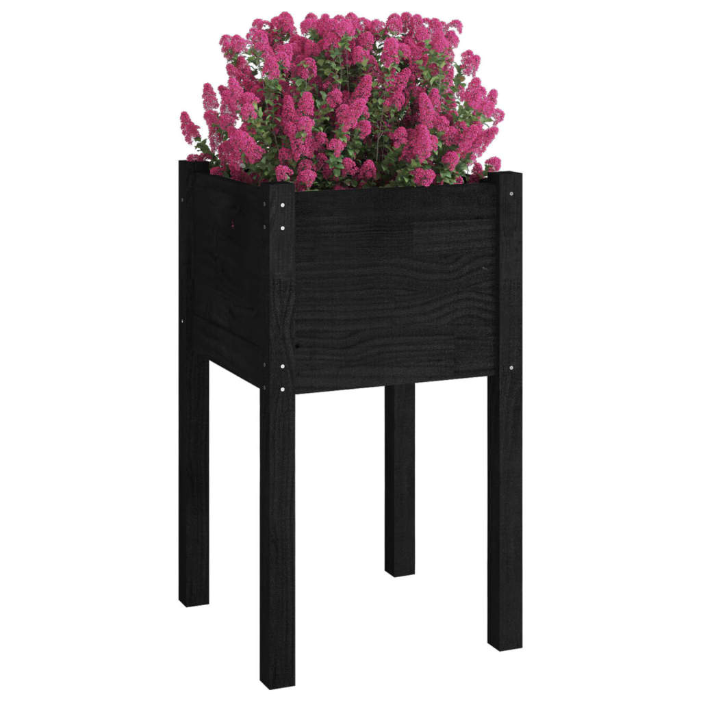 Vidaxl -Pflanzer 2 ST 40x40x70 cm Festkiefer schwarz