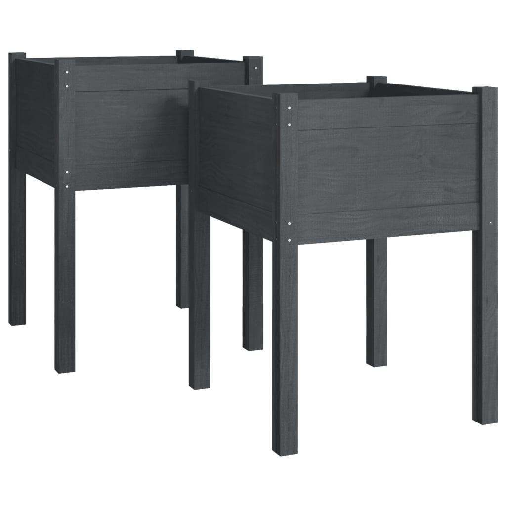 VIDAXL -Pflanzer 2 ST 50x50x70 cm Festkiefergrau