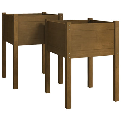 Vidaxl Plantbaken 2 PCs 50 x 50 x 70 cm Festkiefer Honigbraun