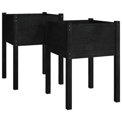 VIDAXL -Pflanzer 2 ST 50x50x70 cm Festkiefer schwarz