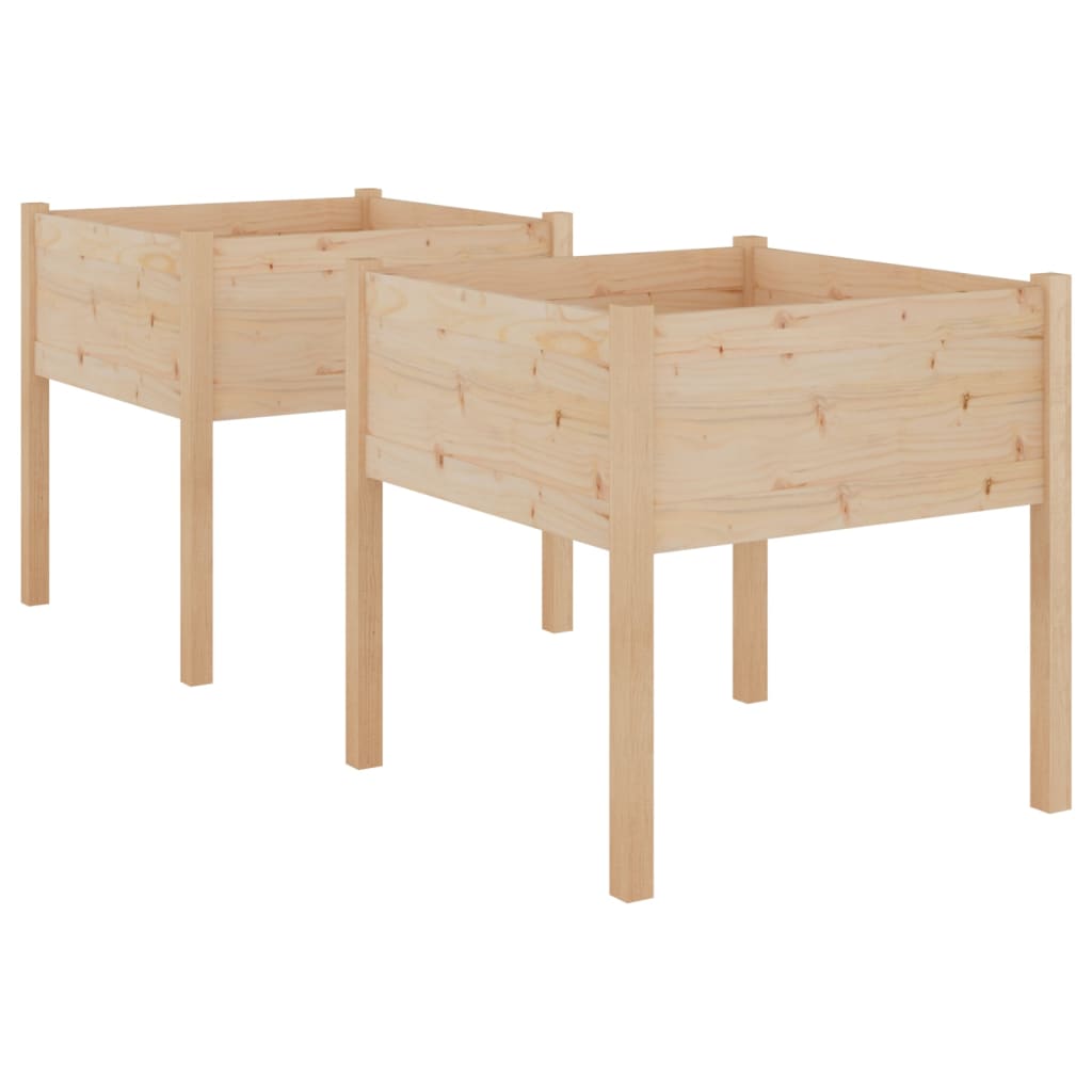 VIDAXL -Pflanzer 2 ST 70x70x70 cm Festkiefer