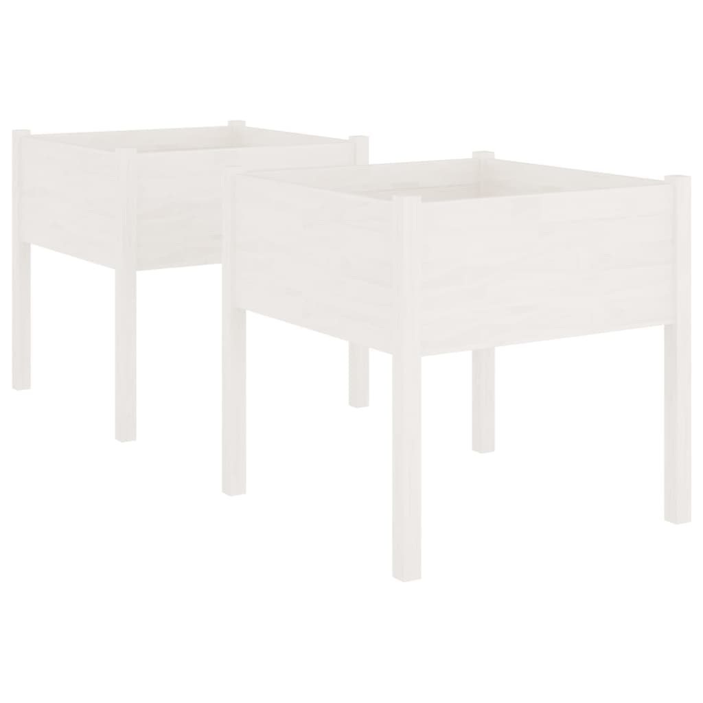 VIDAXL -Pflanzer 2 ST 70x70x70 cm Festkiefer weiß