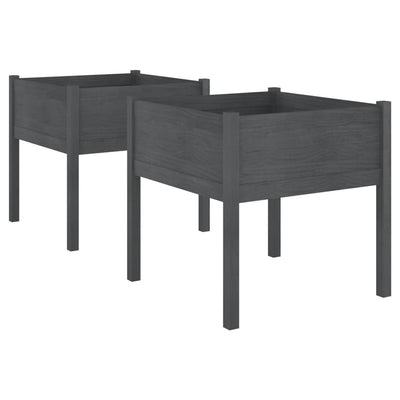VIDAXL -Pflanzer 2 ST 70x70x70 cm Festkiefergrau