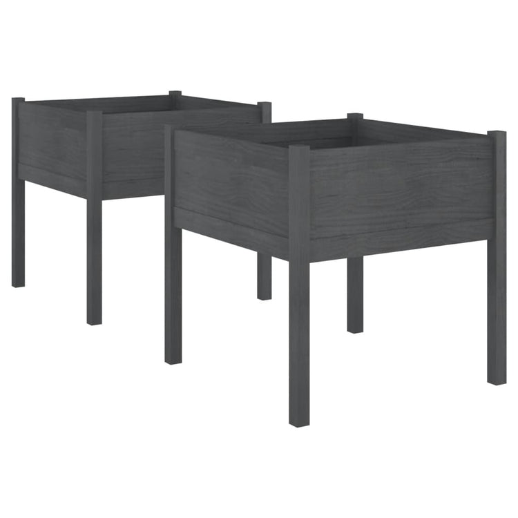 VIDAXL -Pflanzer 2 ST 70x70x70 cm Festkiefergrau