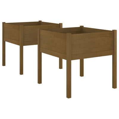Vidaxl Pflanzer 2 ST 70x70x70 cm Festkiefer Honigbraun