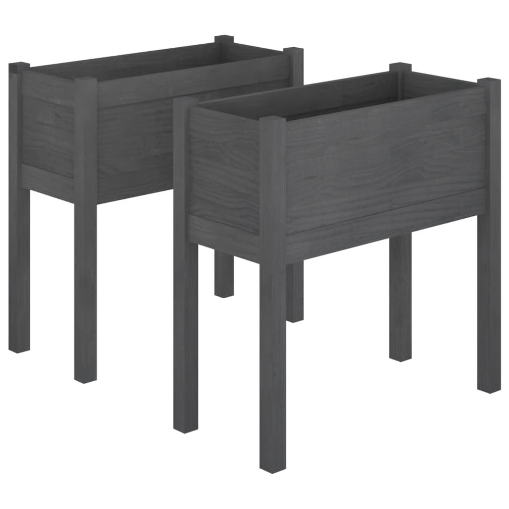 VIDAXL -Pflanzer 2 ST 70x31x70 cm Festkiefergrau