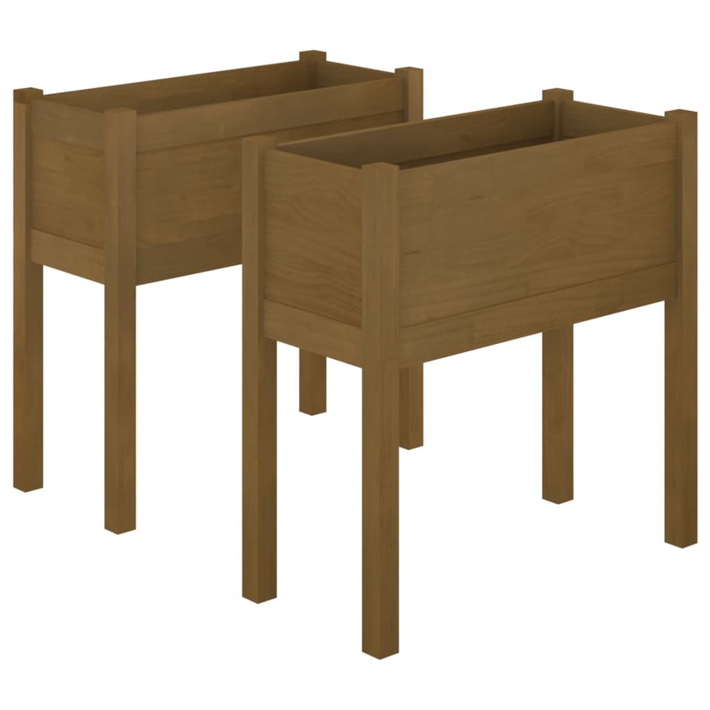VIDAXL -Pflanzer 2 ST 70x31x70 cm Festkiefer Honigbraun