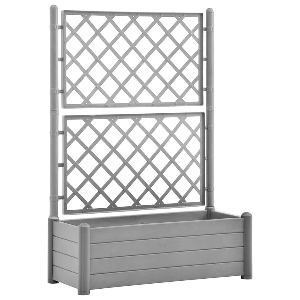 VIDAXL -Pflanzer mit Latwerk 100x43x142 cm pp steingrau