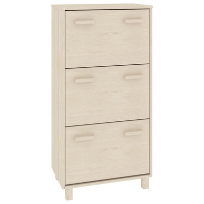 Vidaxl Schuhschrank Hamar 59.5x35x117 cm Kiefernholz honigbraun