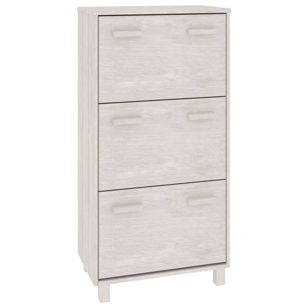 Vidaxl Schuhschrank Hamar 59.5x35x117 cm Festkiefer weiß