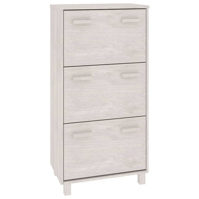 Vidaxl Schuhschrank Hamar 59.5x35x117 cm Festkiefer weiß