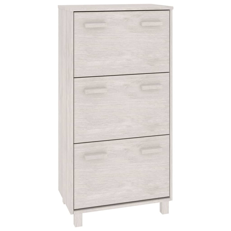Vidaxl Schuhschrank Hamar 59.5x35x117 cm Festkiefer weiß