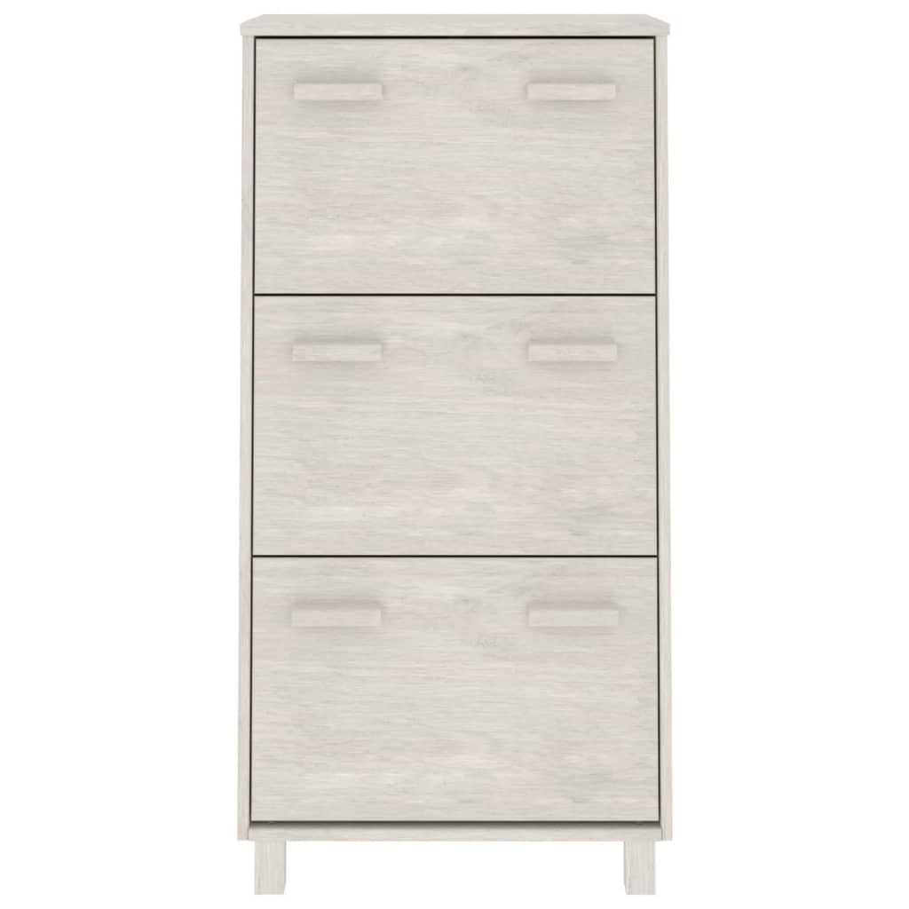 Vidaxl Schuhschrank Hamar 59.5x35x117 cm Festkiefer weiß