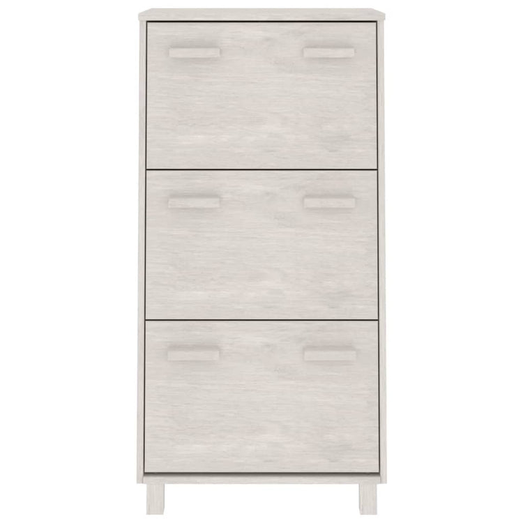 Vidaxl Schuhschrank Hamar 59.5x35x117 cm Festkiefer weiß