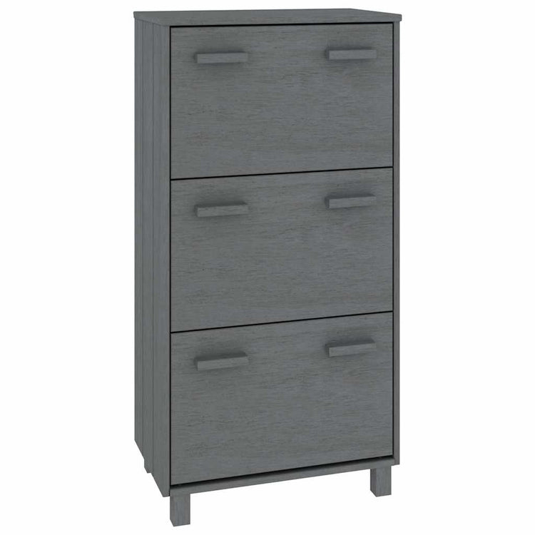 Vidaxl Schuhschrank Hamar 59.5x35x117 cm Kiefernholz dunkelgrau