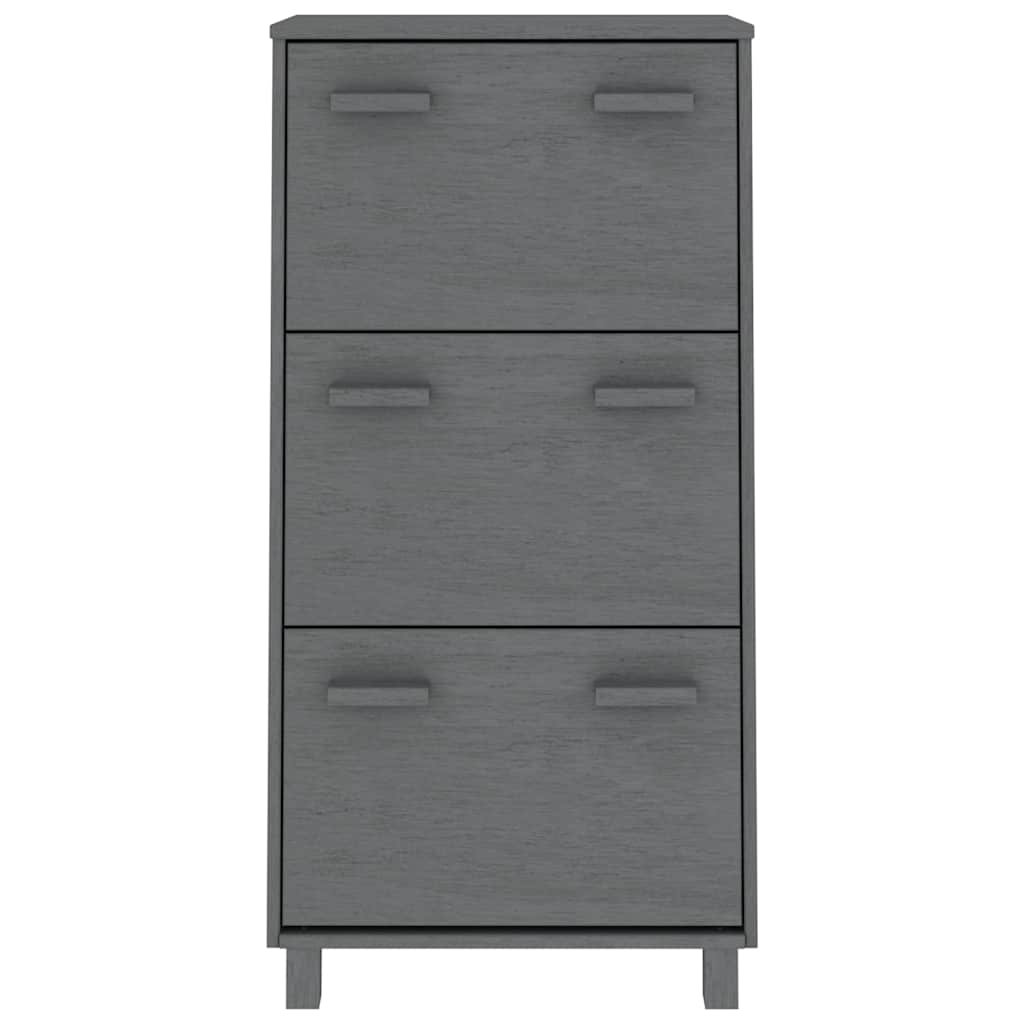 Vidaxl Schuhschrank Hamar 59.5x35x117 cm Kiefernholz dunkelgrau