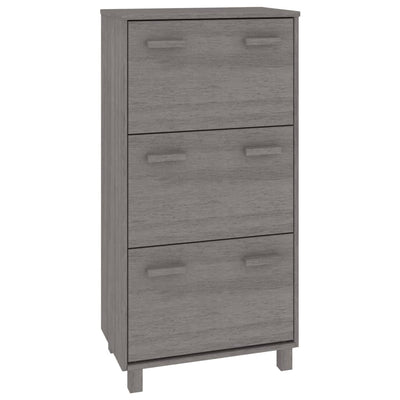 Vidaxl Schuhschrank Hamar 59.5x35x117 cm Festkiefer hellgrau