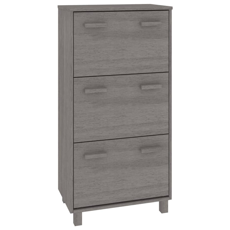 Vidaxl Schuhschrank Hamar 59.5x35x117 cm Festkiefer hellgrau