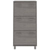 Vidaxl Schuhschrank Hamar 59.5x35x117 cm Festkiefer hellgrau