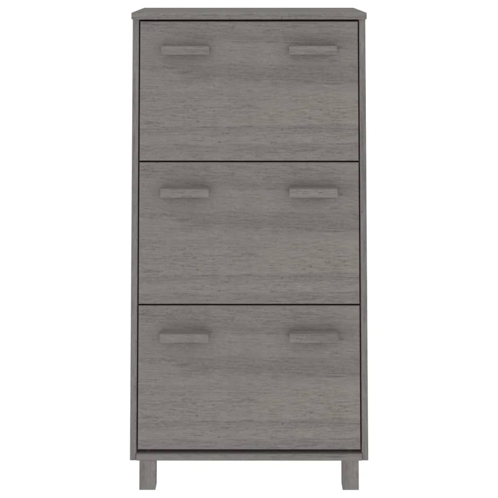 Vidaxl Schuhschrank Hamar 59.5x35x117 cm Festkiefer hellgrau