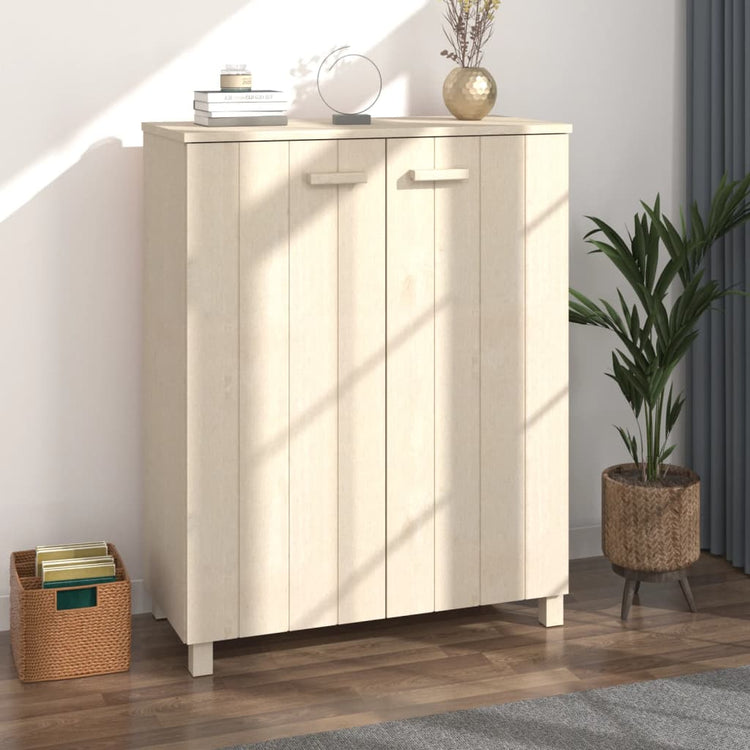 Vidaxl Schuhschrank Hamar 85x40x108 cm Festkiefer Honigbraun