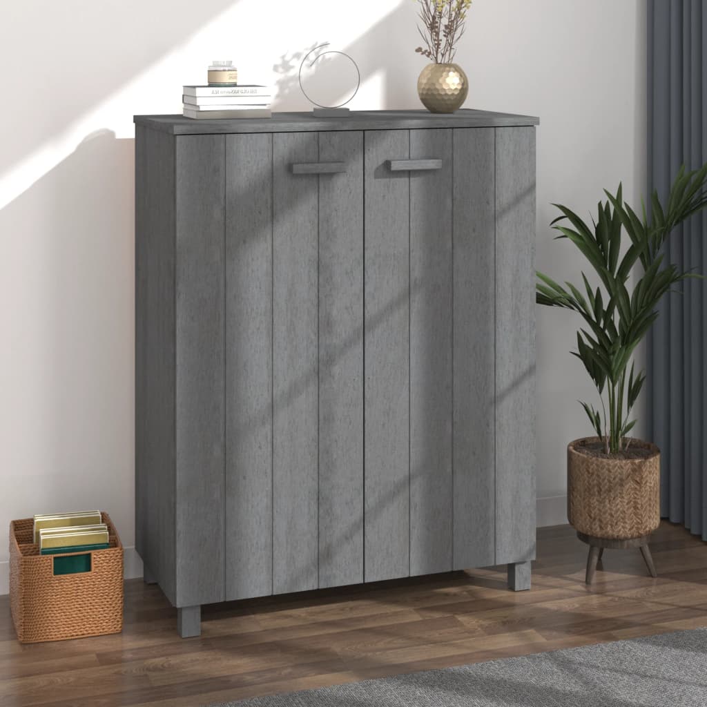 Vidaxl Schuhschrank Hamar 85x40x108 cm Festkiefer dunkelgrau