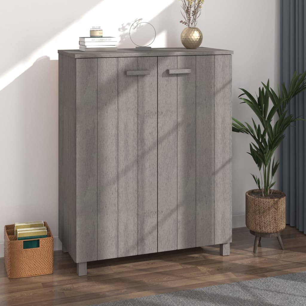 Vidaxl Schuhschrank Hamar 85x40x108 cm Festkiefer hellgrau
